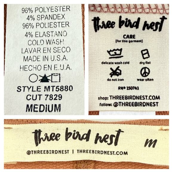 Three Bird Nest Top Women's M Made in USA Terra Cotta Minimalist Southwestern - Picture 5 of 7